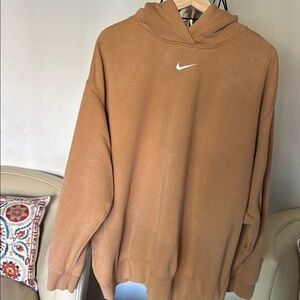 Nike Brown Hoodie with White Logo